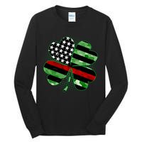 Thin Red Line St Patrick's Day Irish Clover Tall Long Sleeve T-Shirt