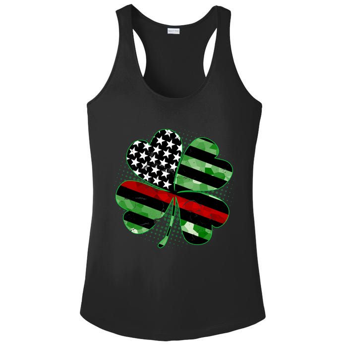 Thin Red Line St Patrick's Day Irish Clover Ladies PosiCharge Competitor Racerback Tank