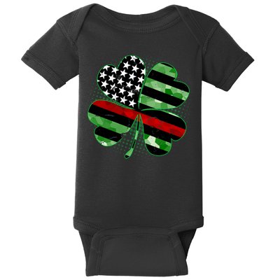 Thin Red Line St Patrick's Day Irish Clover Baby Bodysuit