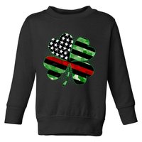 Thin Red Line St Patrick's Day Irish Clover Toddler Sweatshirt