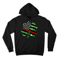 Thin Red Line St Patrick's Day Irish Clover Tall Hoodie