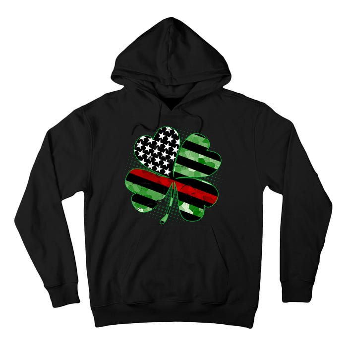 Thin Red Line St Patrick's Day Irish Clover Tall Hoodie
