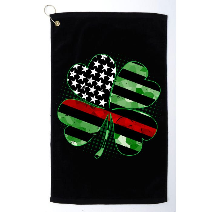 Thin Red Line St Patrick's Day Irish Clover Golf Towel