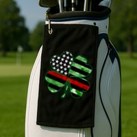 Thin Red Line St Patrick's Day Irish Clover Golf Towel