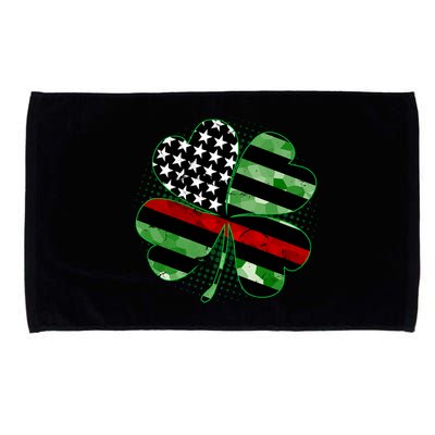 Thin Red Line St Patrick's Day Irish Clover Microfiber Hand Towel