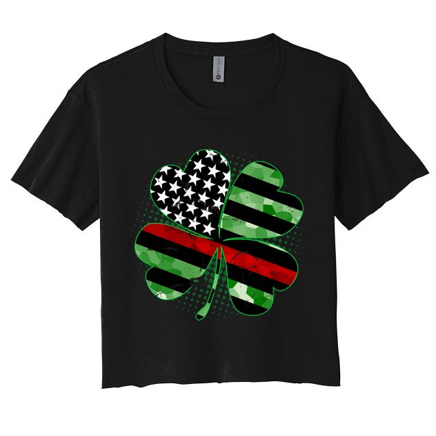 Thin Red Line St Patrick's Day Irish Clover Crop Top