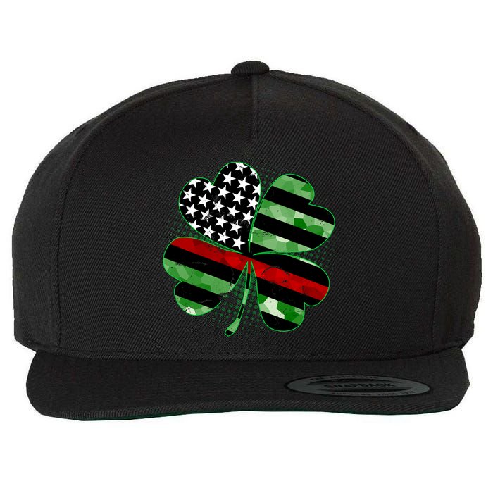 Thin Red Line St Patrick's Day Irish Clover Wool Snapback Cap