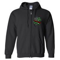 Thin Red Line St Patrick's Day Irish Clover Full Zip Hoodie