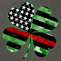 Thin Red Line St Patrick's Day Irish Clover Cotton Canvas Backpack
