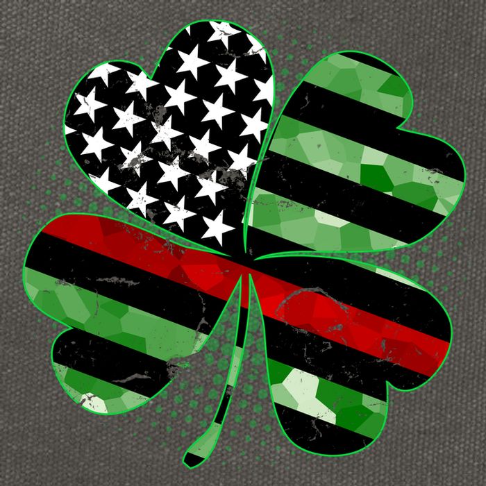 Thin Red Line St Patrick's Day Irish Clover Cotton Canvas Backpack