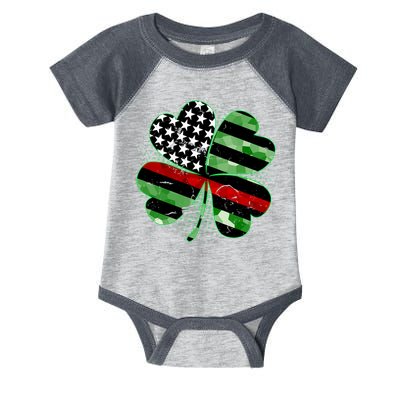 Thin Red Line St Patrick's Day Irish Clover Infant Baby Jersey Bodysuit