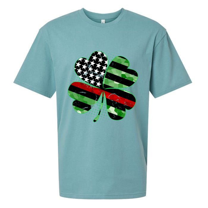 Thin Red Line St Patrick's Day Irish Clover Sueded Cloud Jersey T-Shirt