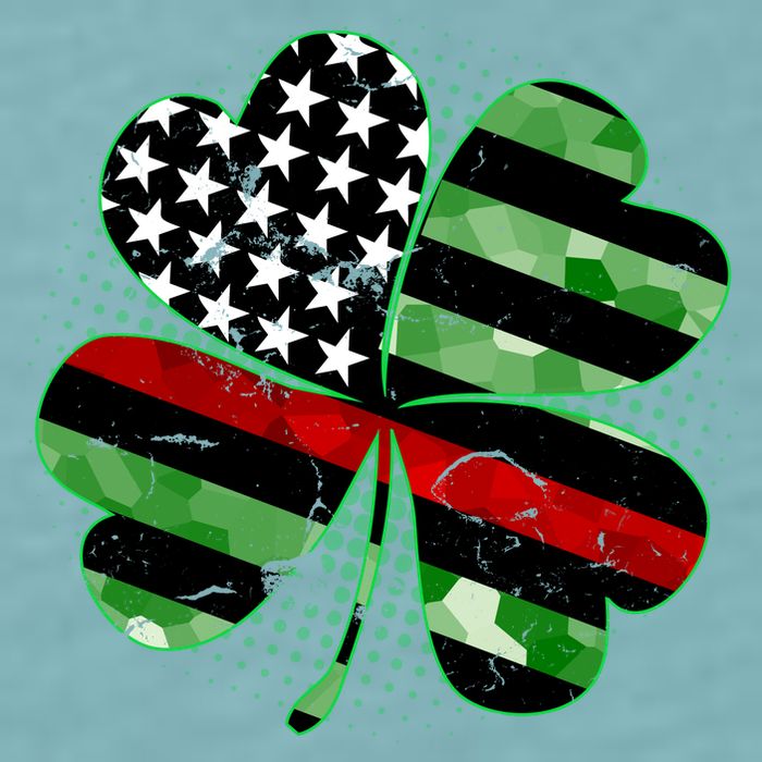 Thin Red Line St Patrick's Day Irish Clover Sueded Cloud Jersey T-Shirt