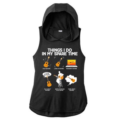 Things I Do In My Spare Time Guitar Fan Ladies PosiCharge Tri-Blend Wicking Draft Hoodie Tank