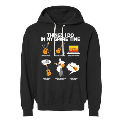 Things I Do In My Spare Time Guitar Fan Garment-Dyed Fleece Hoodie