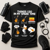 Things I Do In My Spare Time Guitar Fan Cooling Performance Crew T-Shirt
