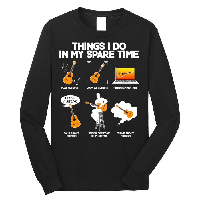 Things I Do In My Spare Time Guitar Fan Long Sleeve Shirt