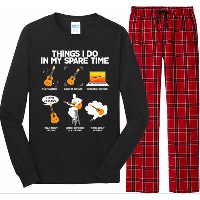 Things I Do In My Spare Time Guitar Fan Long Sleeve Pajama Set