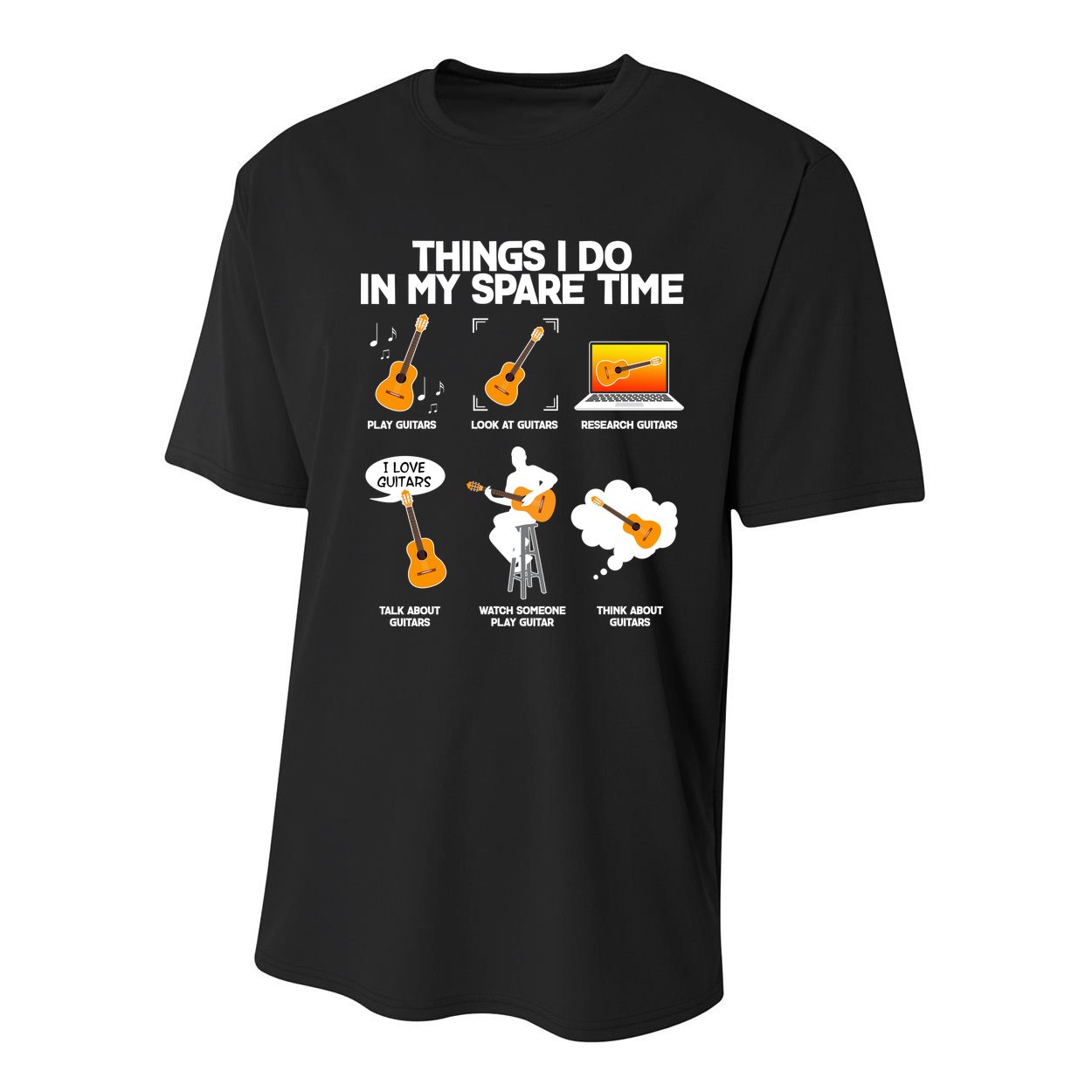 Things I Do In My Spare Time Guitar Fan Youth Performance Sprint T-Shirt