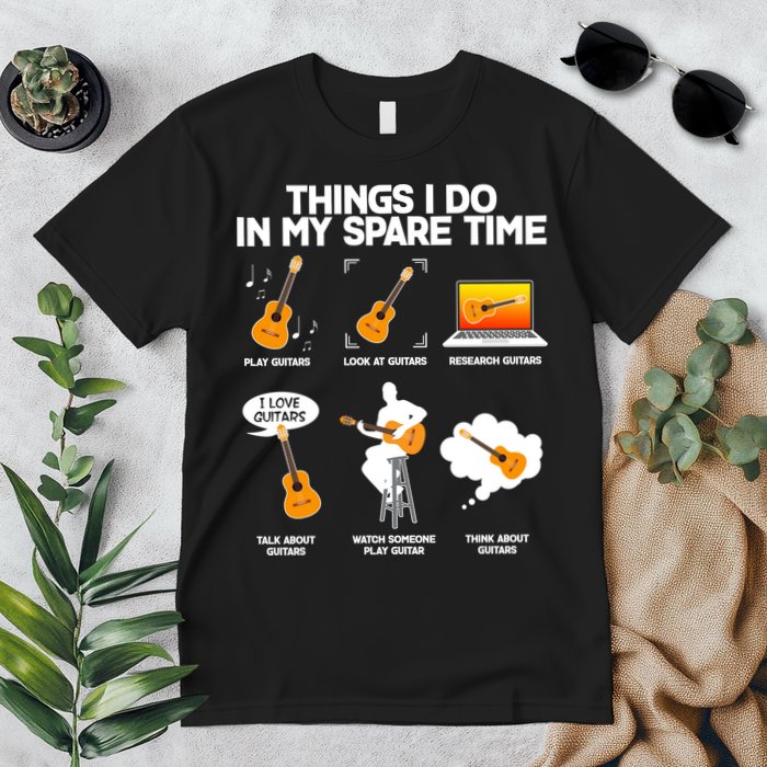 Things I Do In My Spare Time Guitar Fan Premium T-Shirt