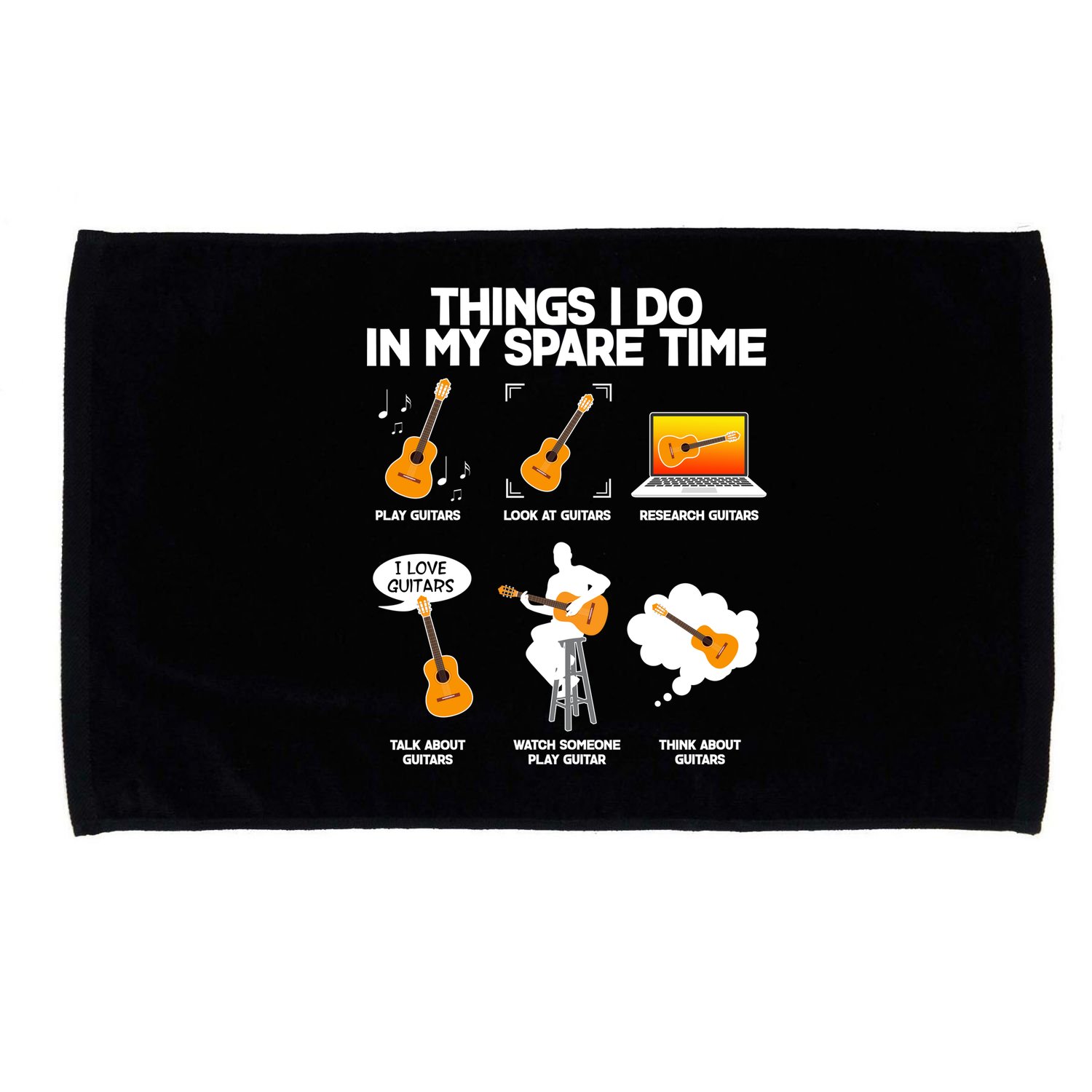 Things I Do In My Spare Time Guitar Fan Microfiber Hand Towel