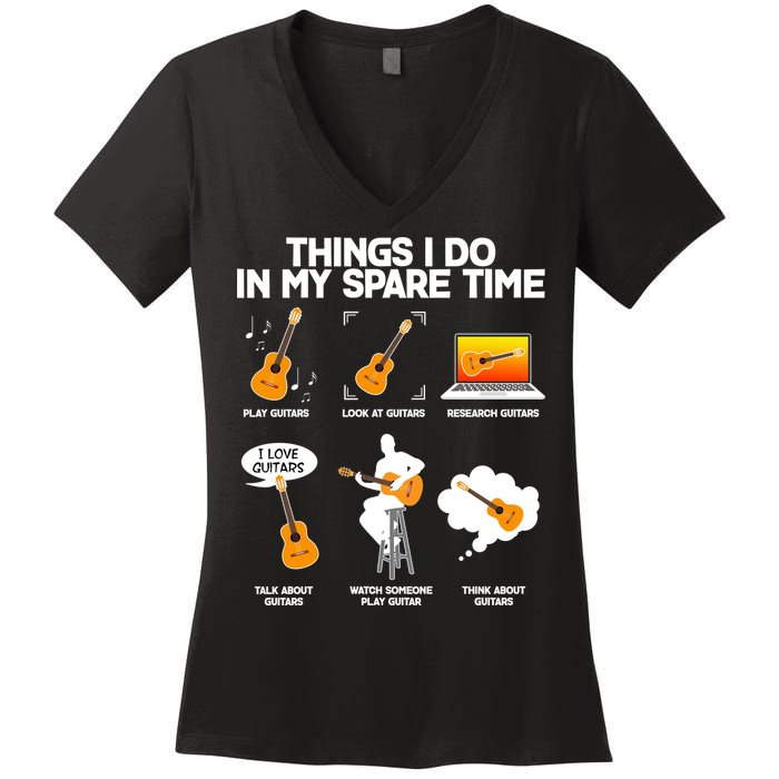 Things I Do In My Spare Time Guitar Fan Women's V-Neck T-Shirt