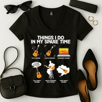 Things I Do In My Spare Time Guitar Fan Women's V-Neck T-Shirt