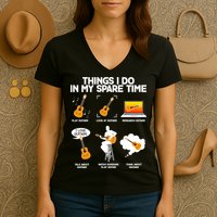 Things I Do In My Spare Time Guitar Fan Women's V-Neck T-Shirt