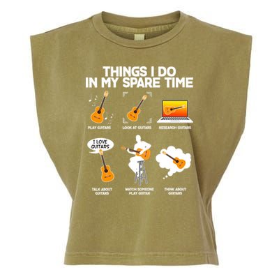 Things I Do In My Spare Time Guitar Fan Garment-Dyed Women's Muscle Tee
