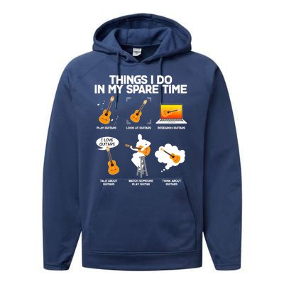 Things I Do In My Spare Time Guitar Fan Performance Fleece Hoodie