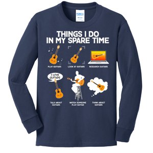 Things I Do In My Spare Time Guitar Fan Kids Long Sleeve Shirt