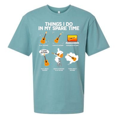 Things I Do In My Spare Time Guitar Fan Sueded Cloud Jersey T-Shirt