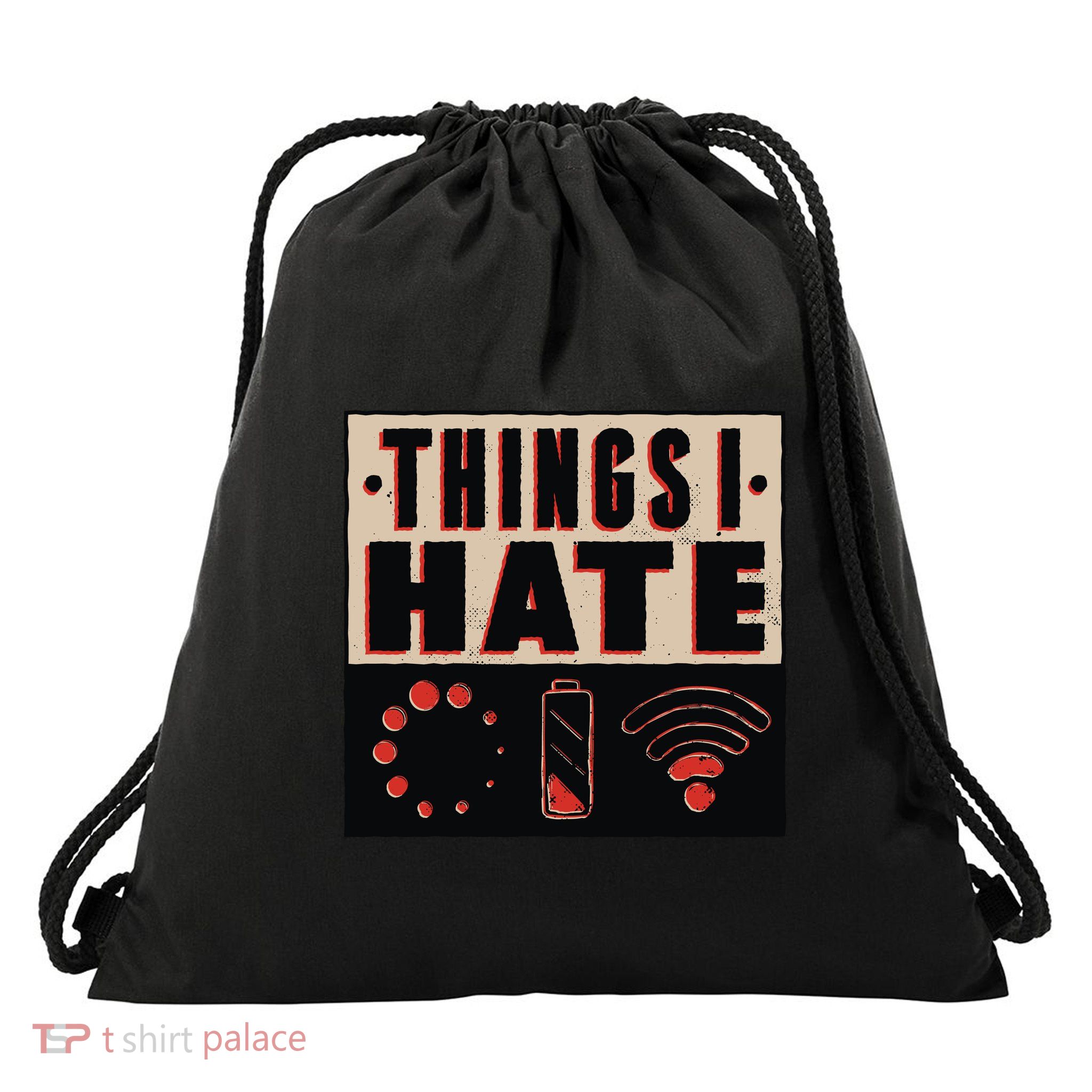 Things I Hate Bad Service Drawstring Bag