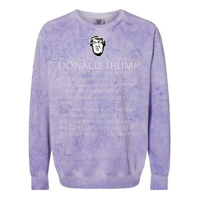 Things I Trust More Than Donald Trump Colorblast Crewneck Sweatshirt