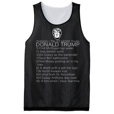 Things I Trust More Than Donald Trump Mesh Reversible Basketball Jersey Tank