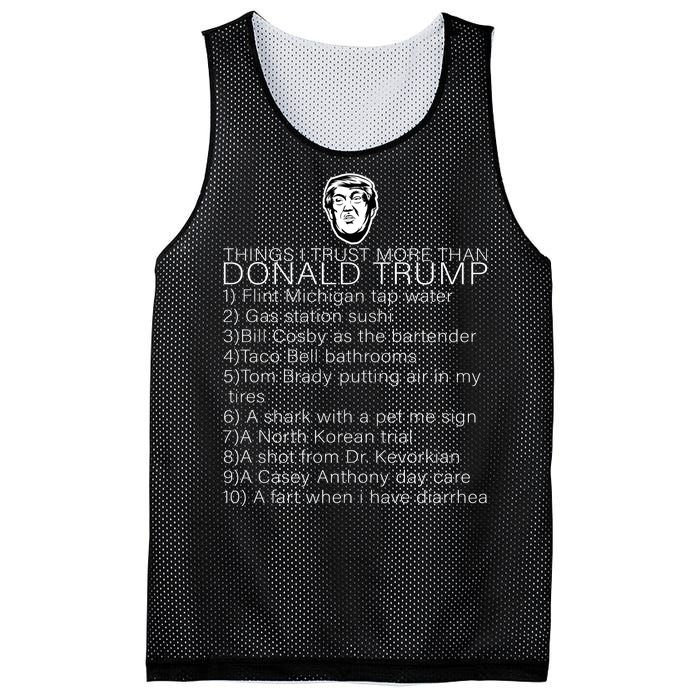 Things I Trust More Than Donald Trump Mesh Reversible Basketball Jersey Tank