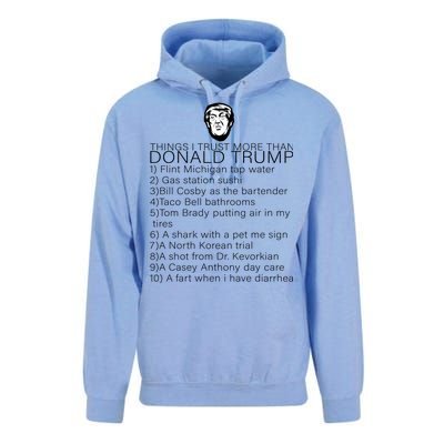 Things I Trust More Than Donald Trump Unisex Surf Hoodie