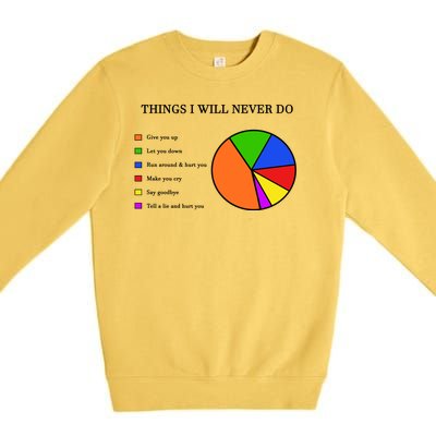 Things I Will Never Do Funny Premium Crewneck Sweatshirt