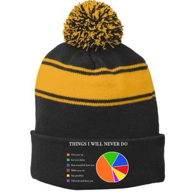 Things I Will Never Do Funny Stripe Pom Pom Beanie