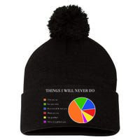 Things I Will Never Do Funny Pom Pom 12in Knit Beanie