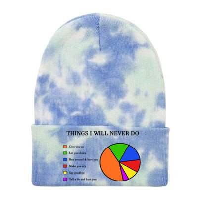 Things I Will Never Do Funny Tie Dye 12in Knit Beanie