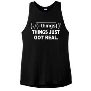 Things Just Got Real Funny Math Ladies PosiCharge Tri-Blend Wicking Tank