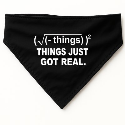 Things Just Got Real Funny Math USA-Made Doggie Bandana