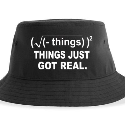 Things Just Got Real Funny Math Sustainable Bucket Hat