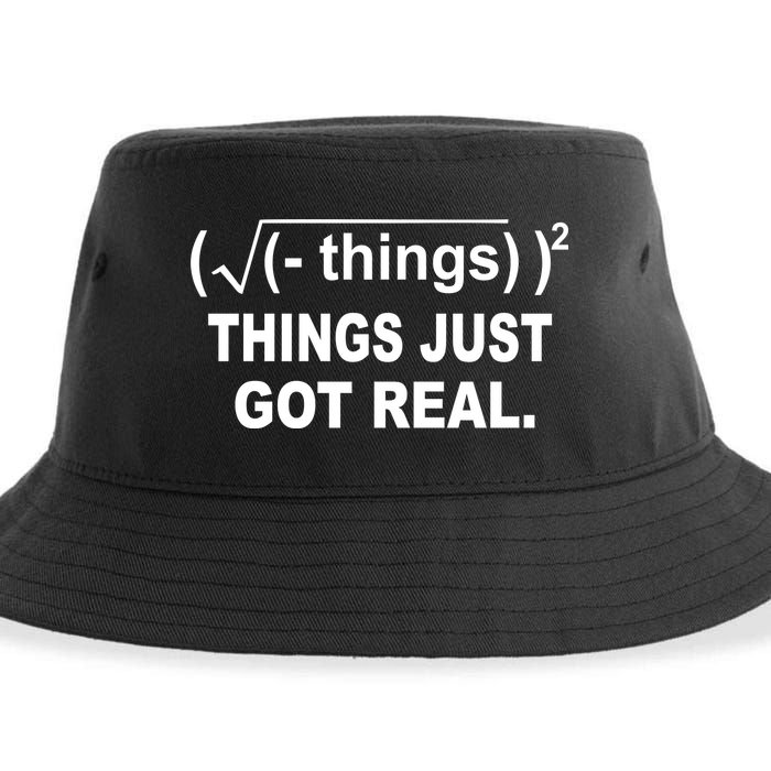 Things Just Got Real Funny Math Sustainable Bucket Hat