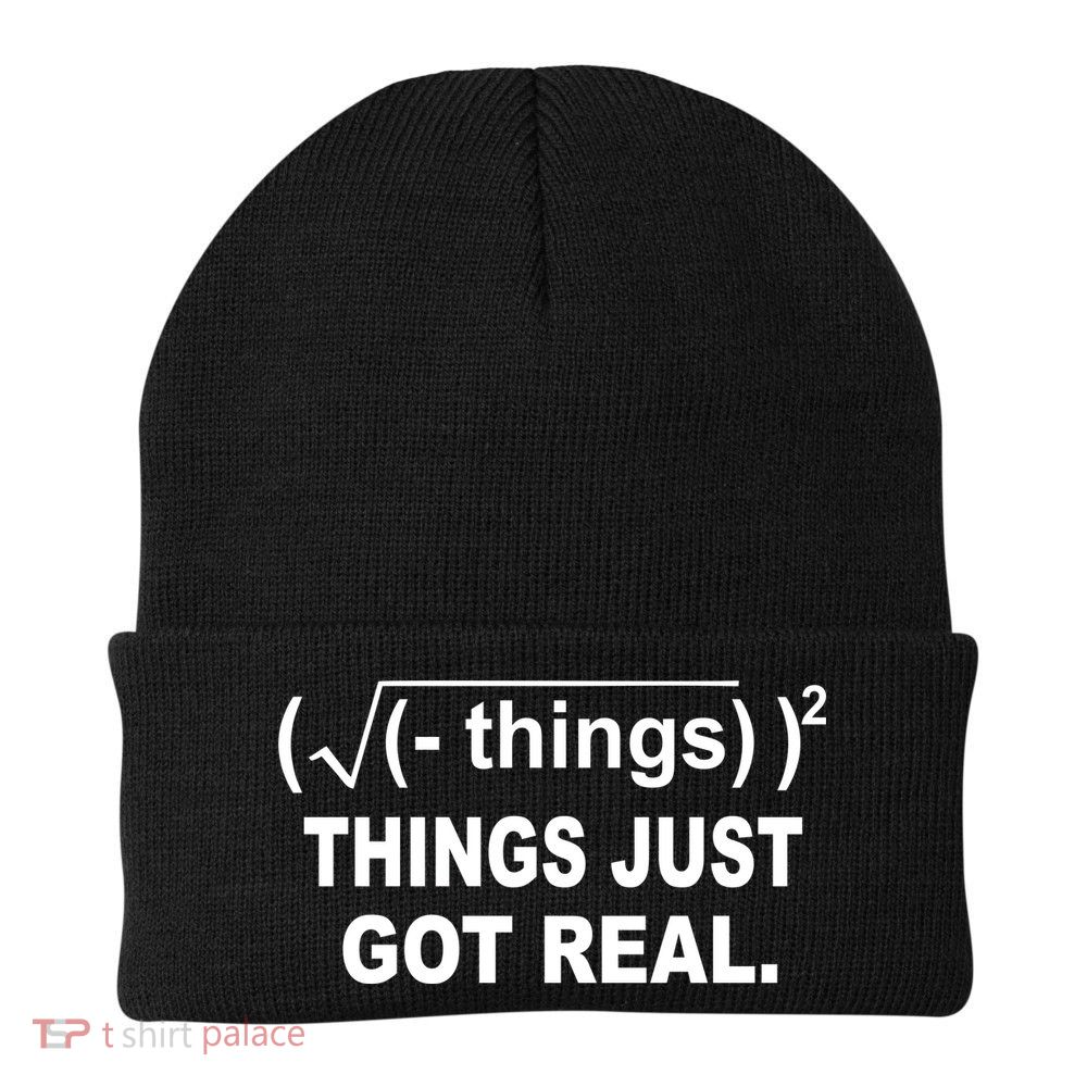 Things Just Got Real Funny Math Beanie
