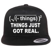 Things Just Got Real Funny Math Flat Bill Trucker Hat
