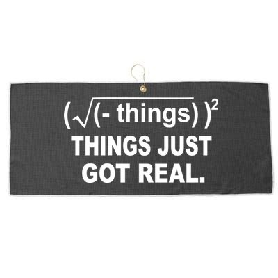 Things Just Got Real Funny Math Large Microfiber Waffle Golf Towel