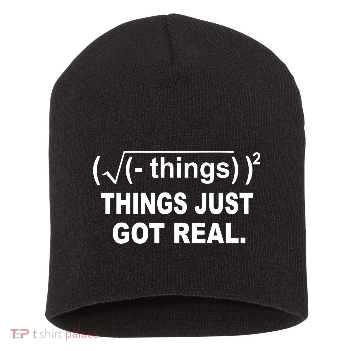 Things Just Got Real Funny Math Short Acrylic Beanie