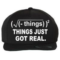 Things Just Got Real Funny Math Wool Snapback Cap